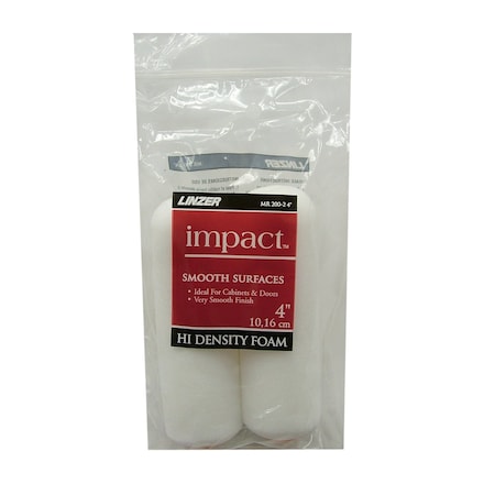 Linzer Linzer Impact Foam 4 in. W X 1/4 in. Mini Paint Roller Cover 2 pk MR200-2